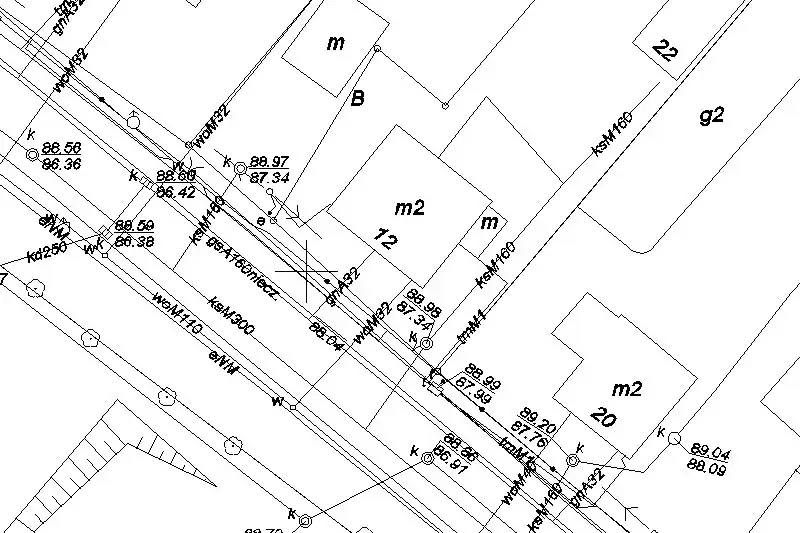 mapa geodezyjna działki z drogą publiczną