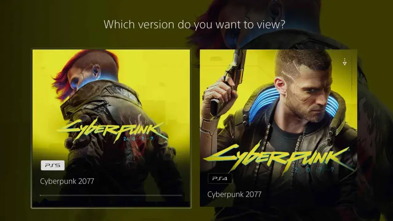 Cyberpunk 2077 PS5 upgrade process