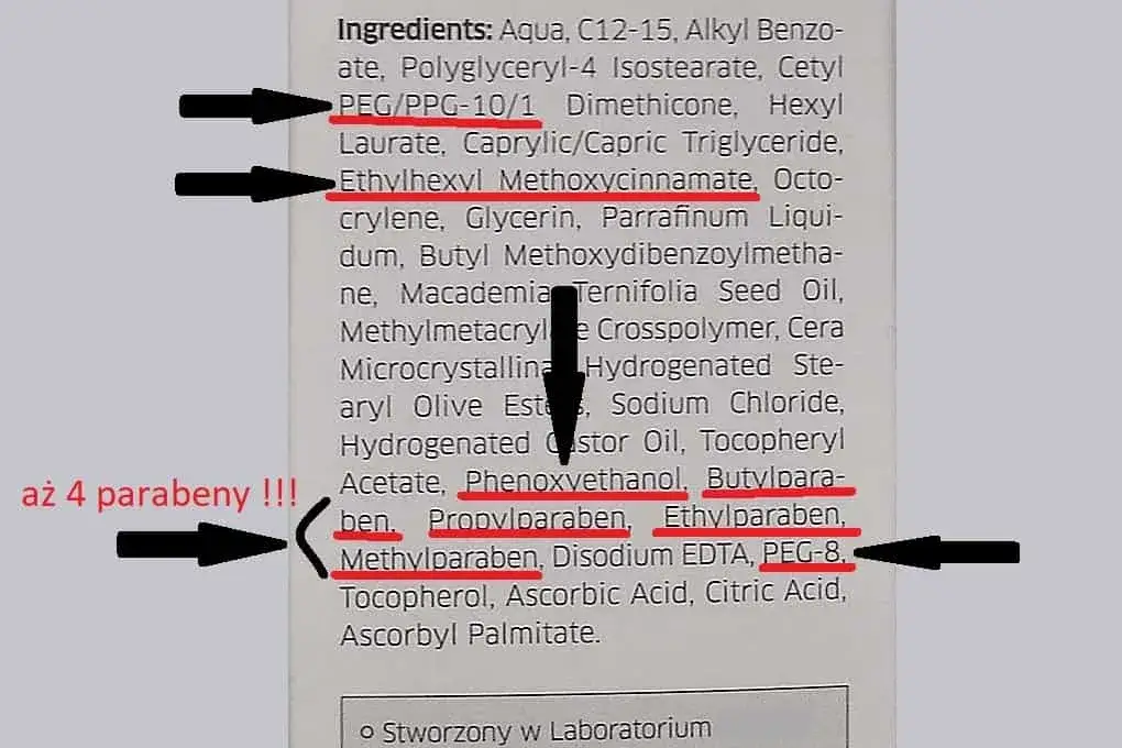składniki kosmetyków szkodliwe dla skóry