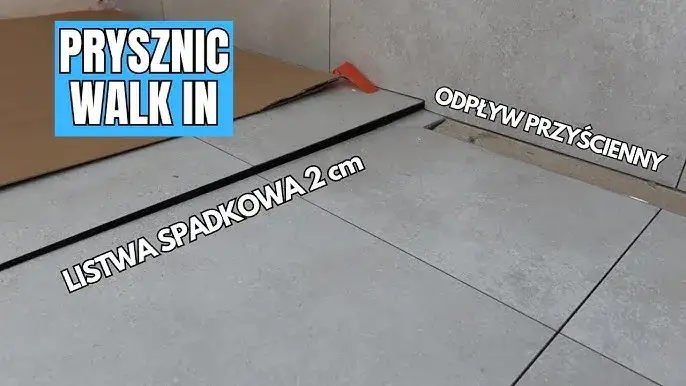 Montaż odpływu liniowego w prysznicu walk-in
