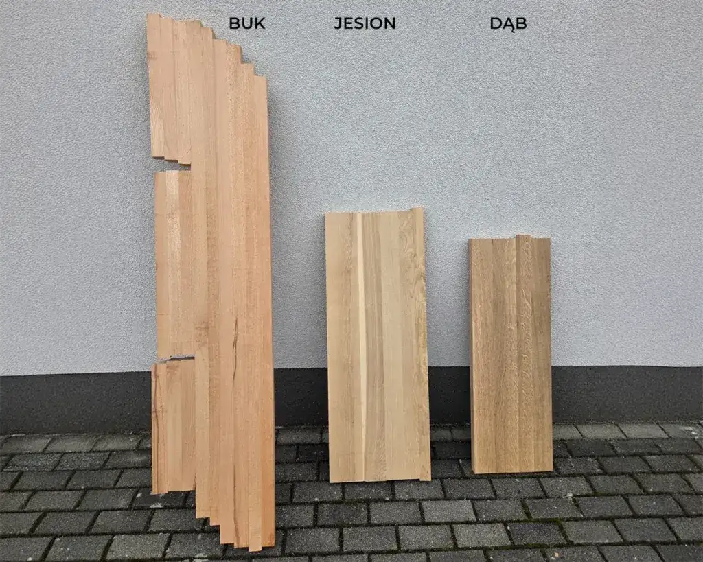 porównanie gatunków drewna schody dąb buk sosna