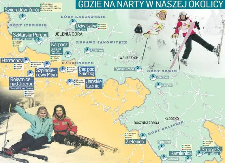 mapa ośrodków narciarskich wrocław okolice