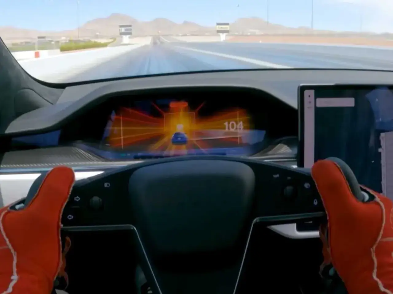 Tesla bateria tryb drag strip