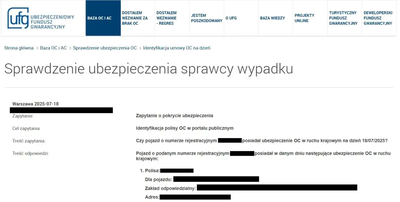 Jak sprawdzić ważność OC przez internet? Strona UFG pozwala na identyfikację polisy OC pojazdu po numerze rejestracyjnym.
