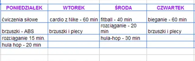 przykładowy plan treningowy cardio i siłowy