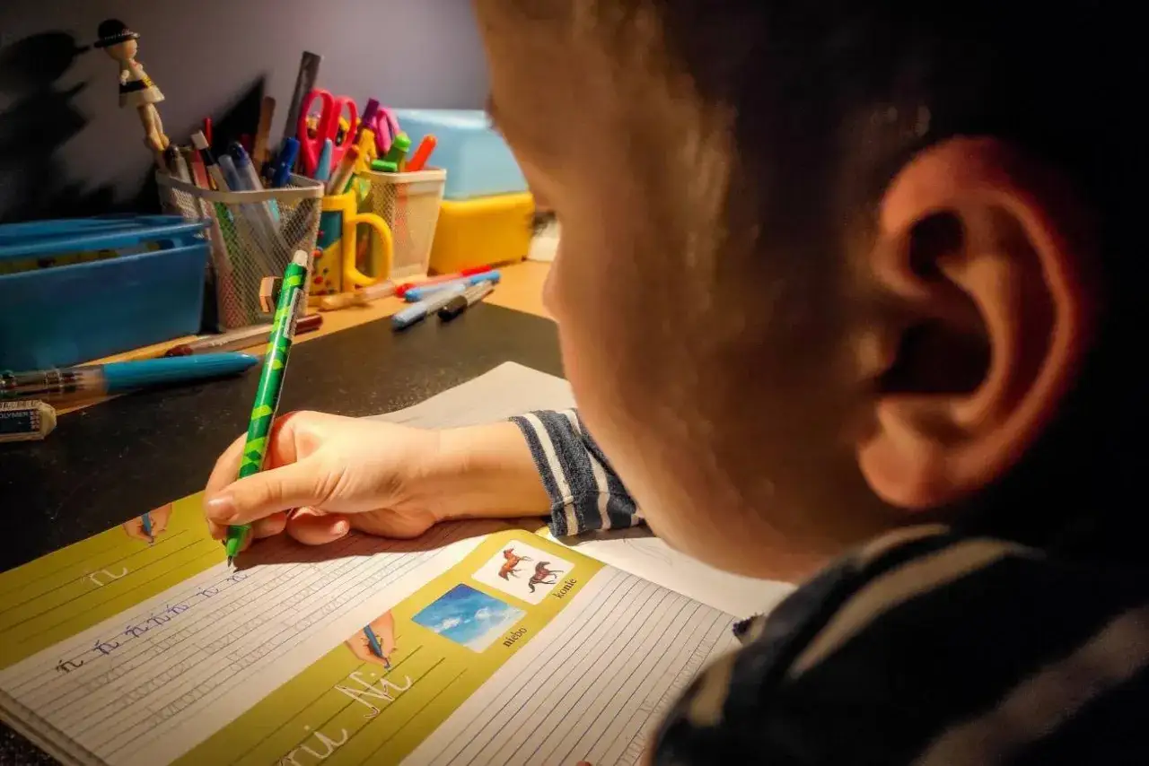 dziecko przygotowujące się do egzaminów domowej edukacji