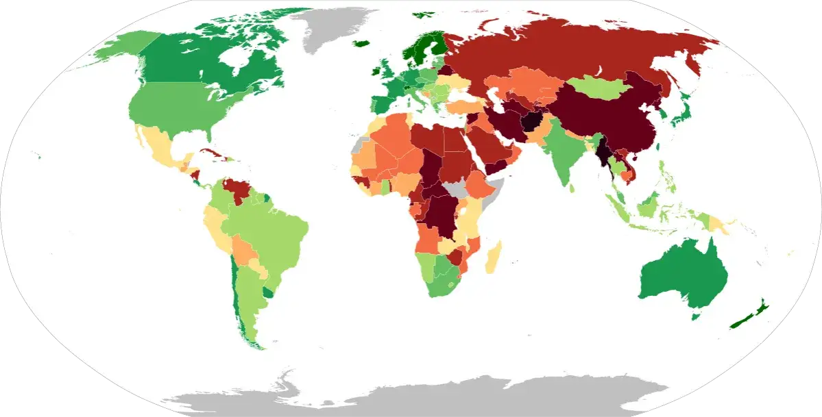 Democracy Index mapa świata Polska