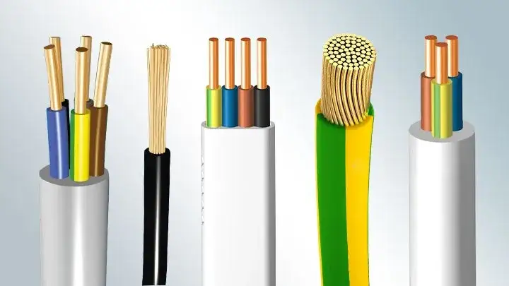 przekr&oacute;j kabla elektrycznego, typy przewod&oacute;w elektrycznych