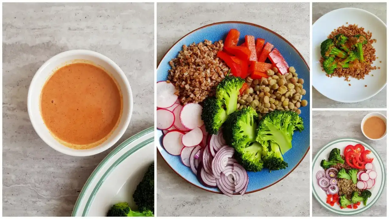 Szybkie sałatki obiadowe - kolaż zdjęć