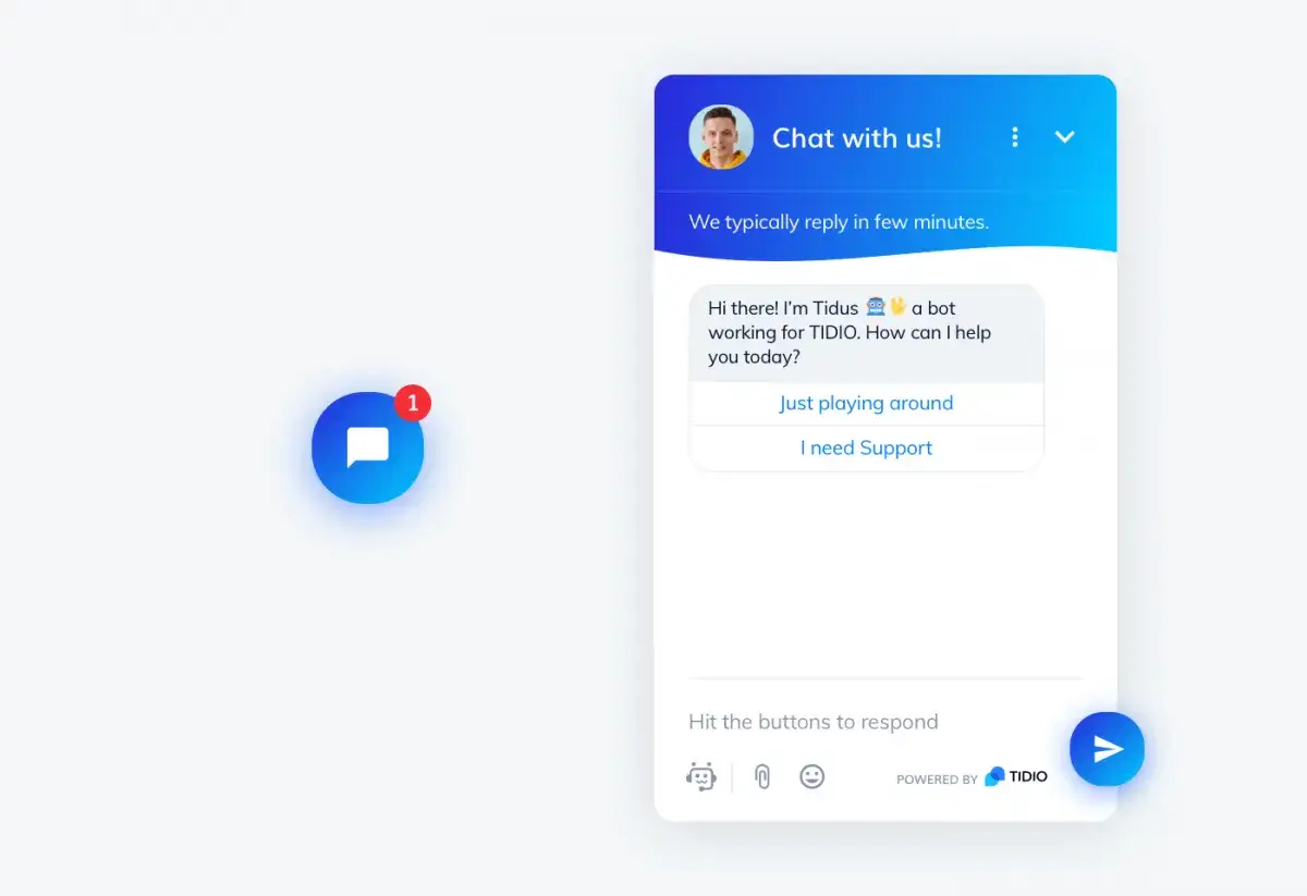 przykłady widgetów live chat