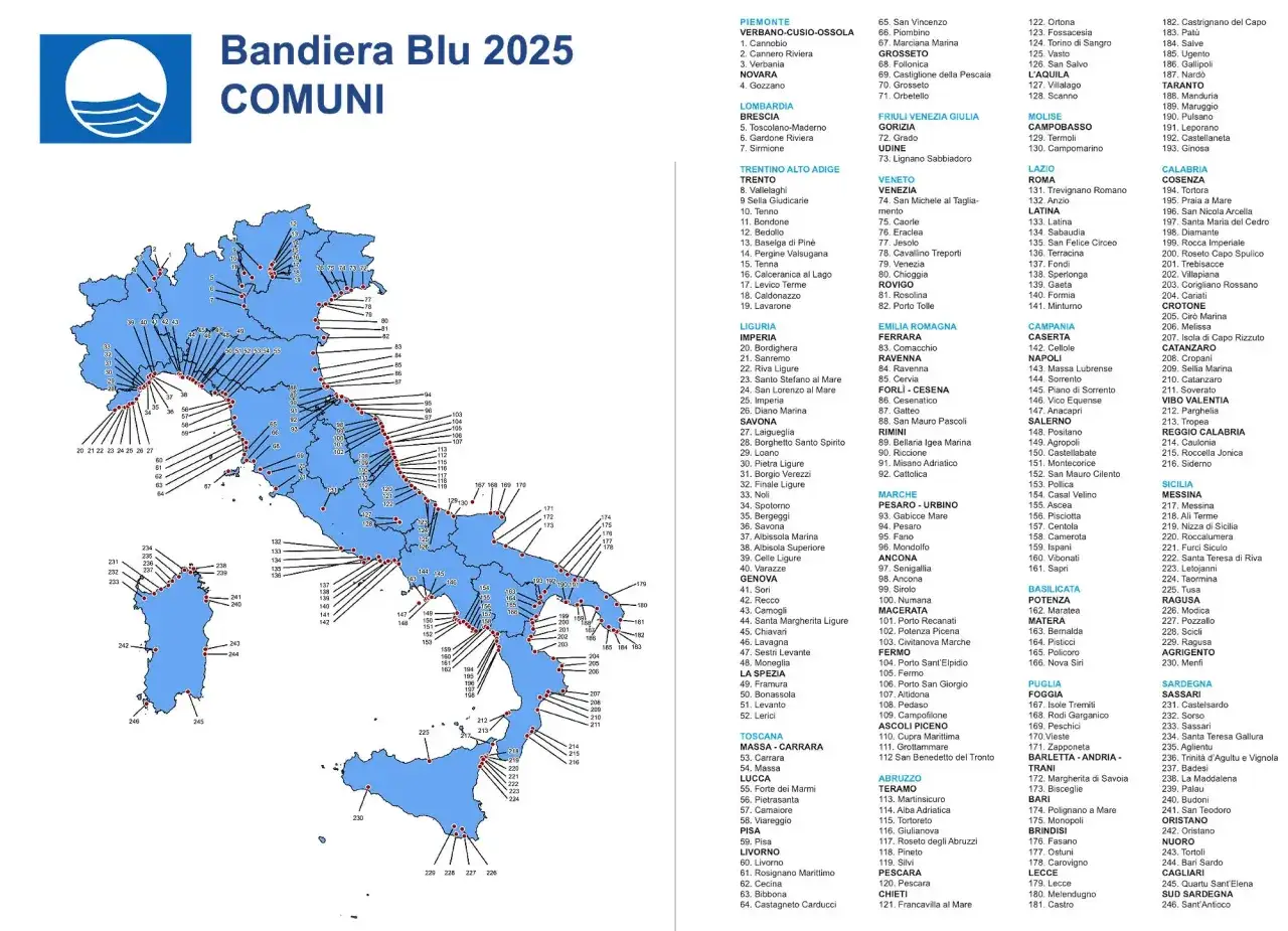 Bandiera Blu Italia spiagge 2025