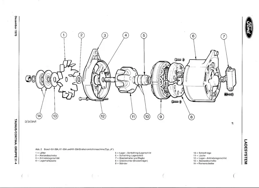 alternator bosch budowa schemat