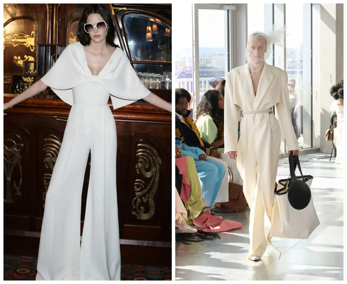 damski garnitur kombinezon ślub cywilny 40+