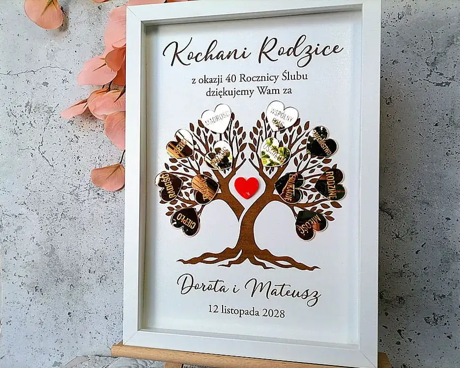 Personalizowany prezent na 40 rocznicę ślubu