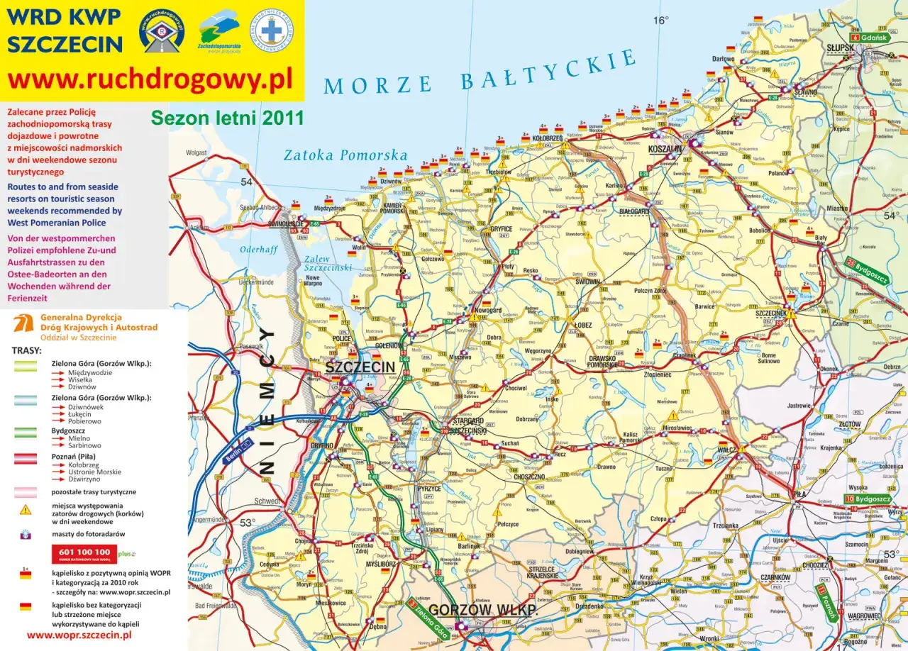 Mapa Szczecina położenie granica morze
