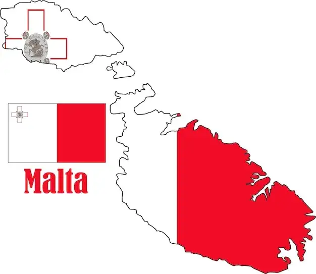 Flaga Malty i mapa