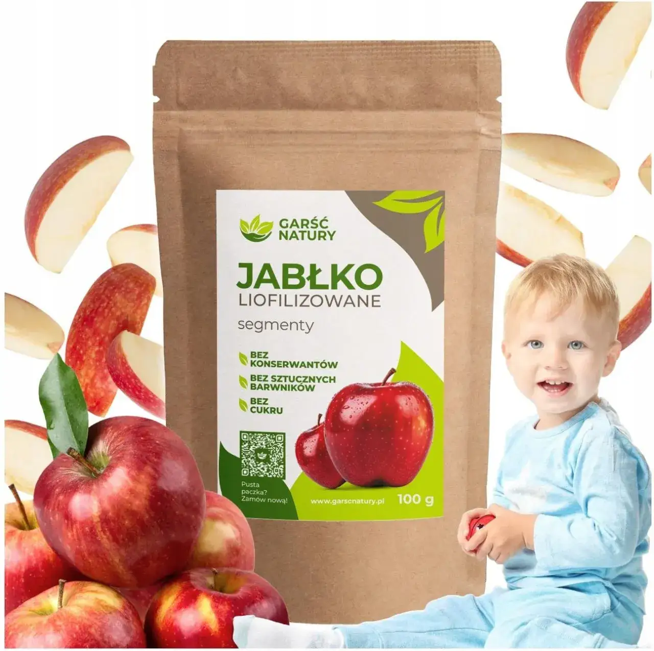 suszone jabłka garść