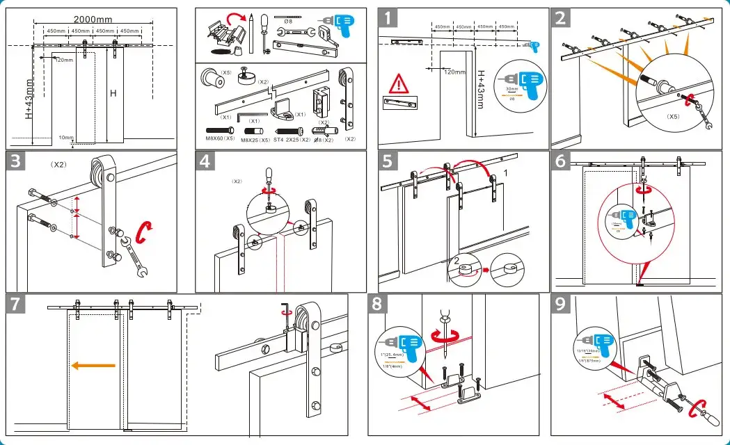materiały do budowy drzwi przesuwnych wiaty, system przesuwny drzwi garażowych elementy
