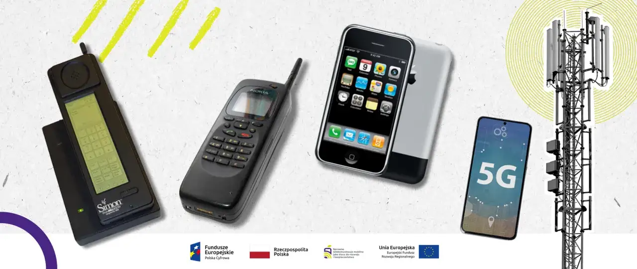 Ewolucja telefonów: od IBM Simon, który zapoczątkował erę smartfonów, przez klasyczną Nokię, po iPhone'a i technologię 5G.