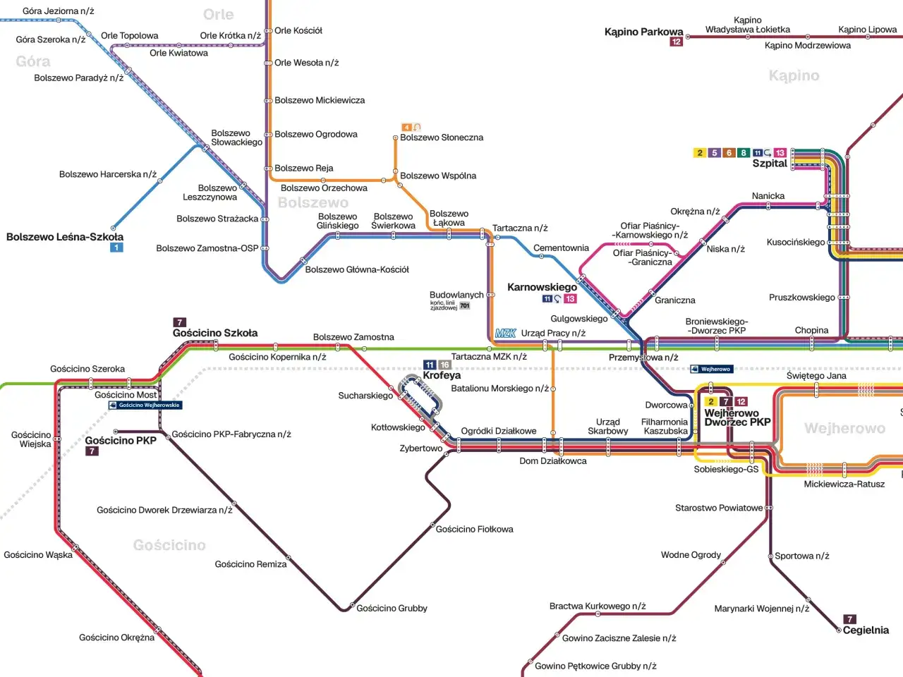 Mapa dworzec PKP Kęty i autobusowy