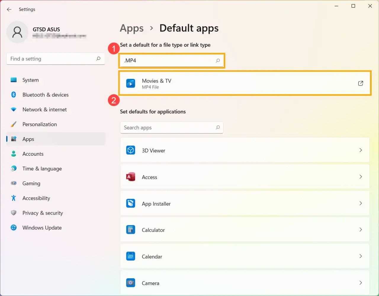 Ustawienia aplikacji domyślnych Windows