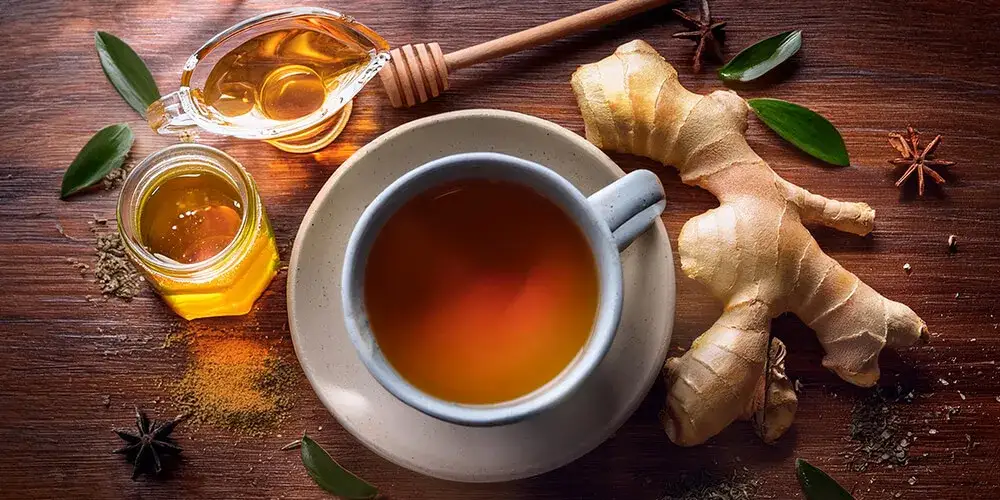 herbata z imbirem miodem i cytryną, rozgrzewający napar