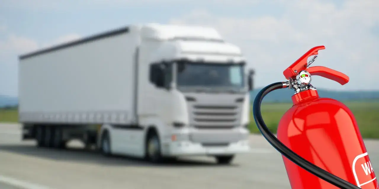 Obowiązkowe wyposażenie ciągnika siodłowego gaśnica