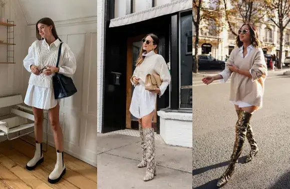 biała koszula oversize jako sukienka