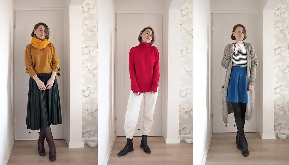 minimalistyczna szafa kapsułowa, maksymalistyczna stylizacja