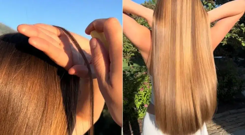 efekty rozjaśniania włos&oacute;w cytryną przed i po