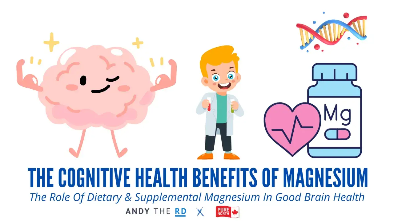 Magnez na co pomaga? Wzmocnij m&oacute;zg i serce dzięki magnezowi. Ilustracja pokazuje m&oacute;zg, naukowca, DNA, serce i suplementy.