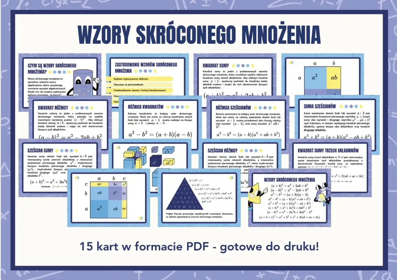 tr&oacute;jkąt Pascala wsp&oacute;łczynniki wzory skr&oacute;conego mnożenia