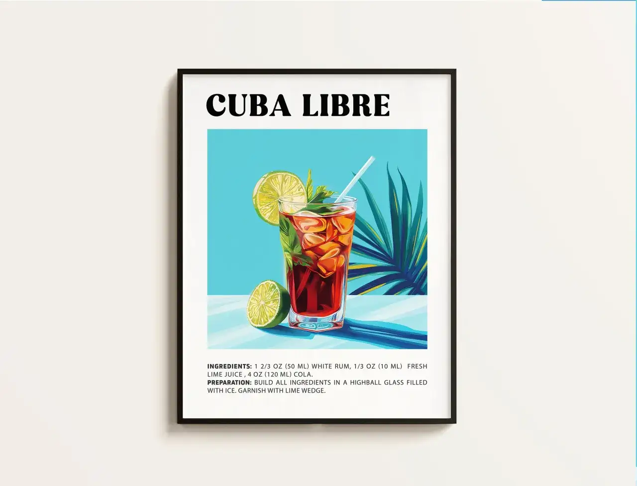 Cuba Libre na tle kubańskiej flagi