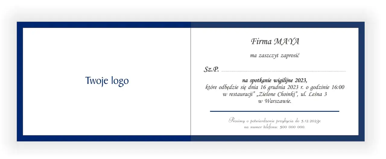 przykładowe eleganckie zaproszenie na wydarzenie