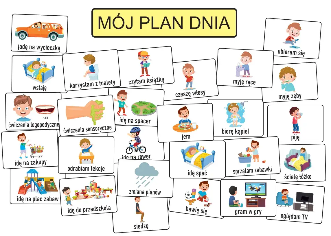 Wizualny plan dnia dla dziecka z autyzmem