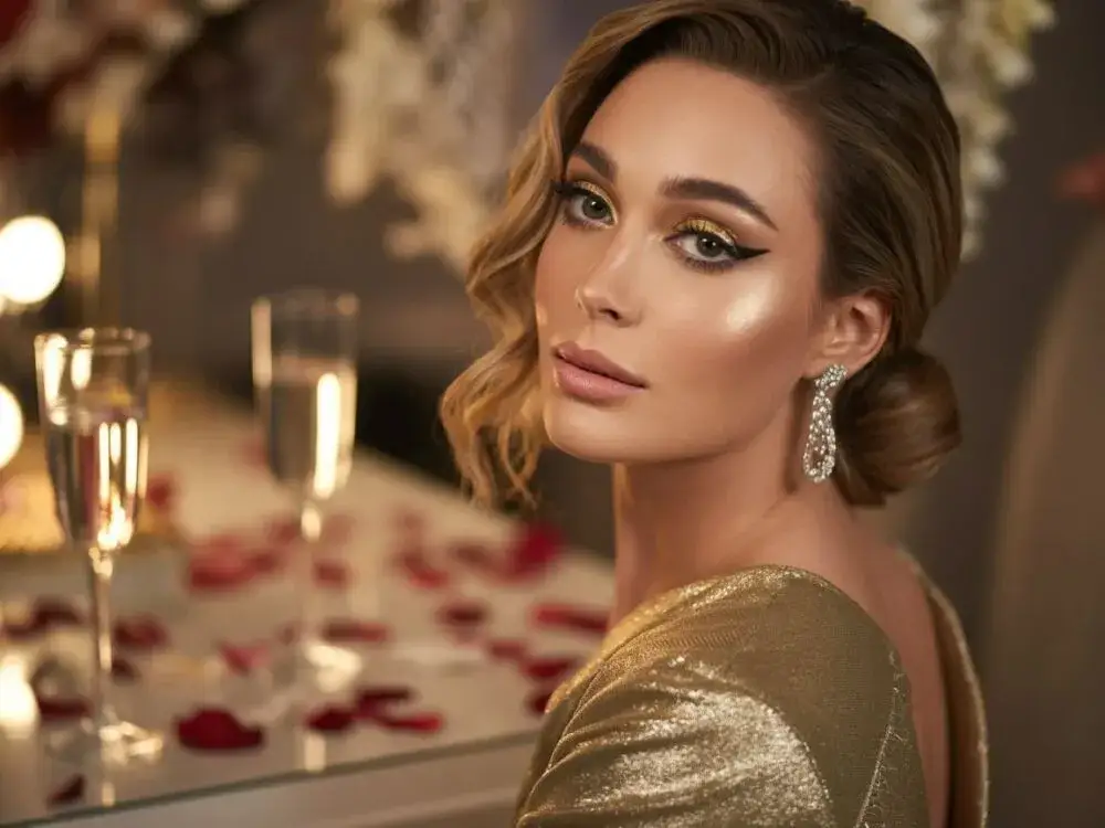 Makijaż do złotej sukienki