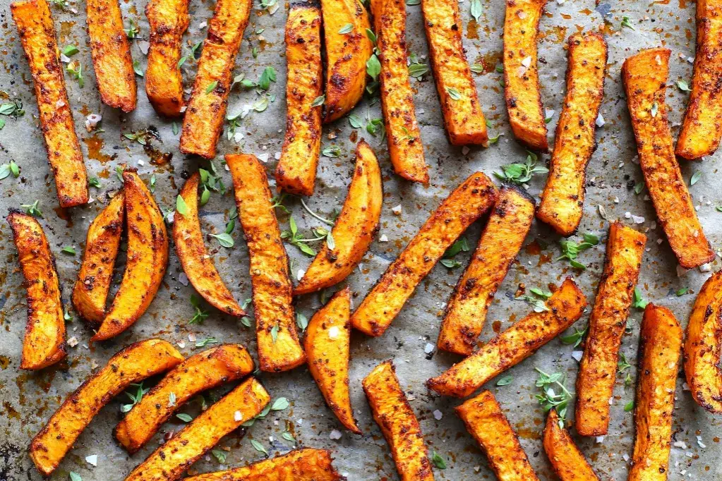 frytki z batatów upieczone