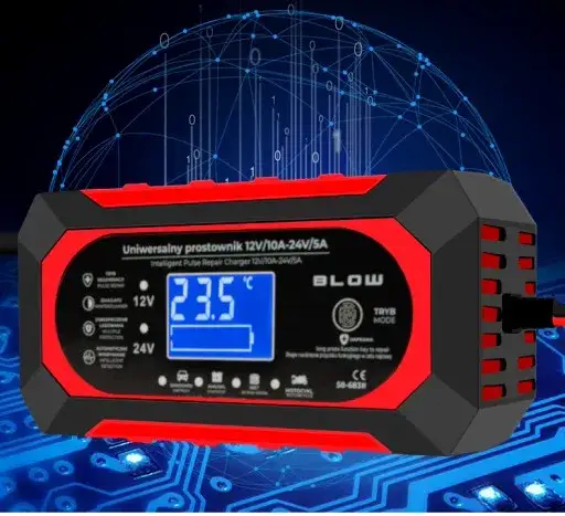 prostownik automatyczny mikroprocesorowy diody wyświetlacz