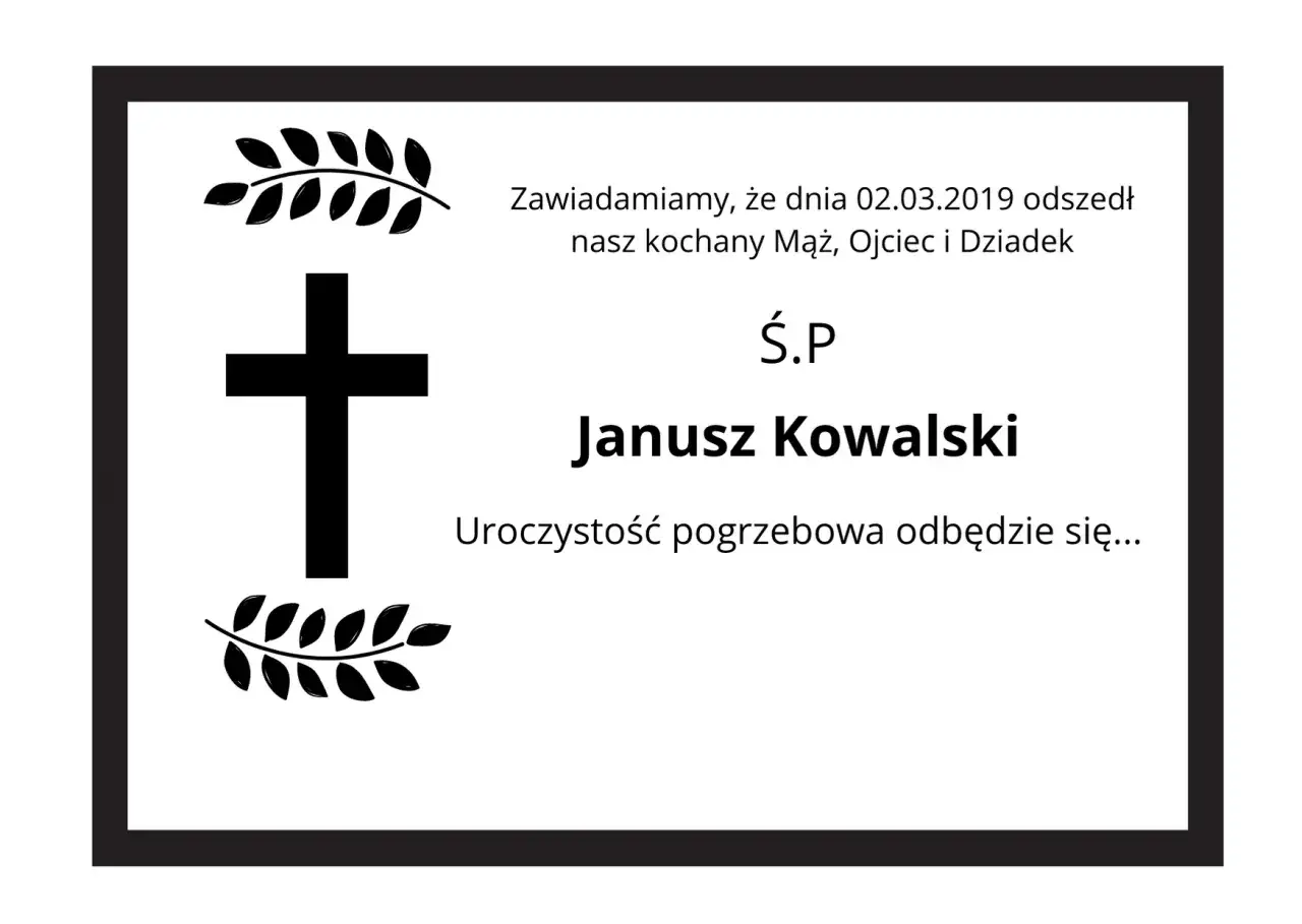 Klepsydra pogrzebowa na tablicy ogłoszeń