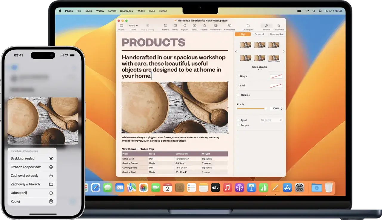 Schowek macOS Finder Edycja Pokaż Schowek