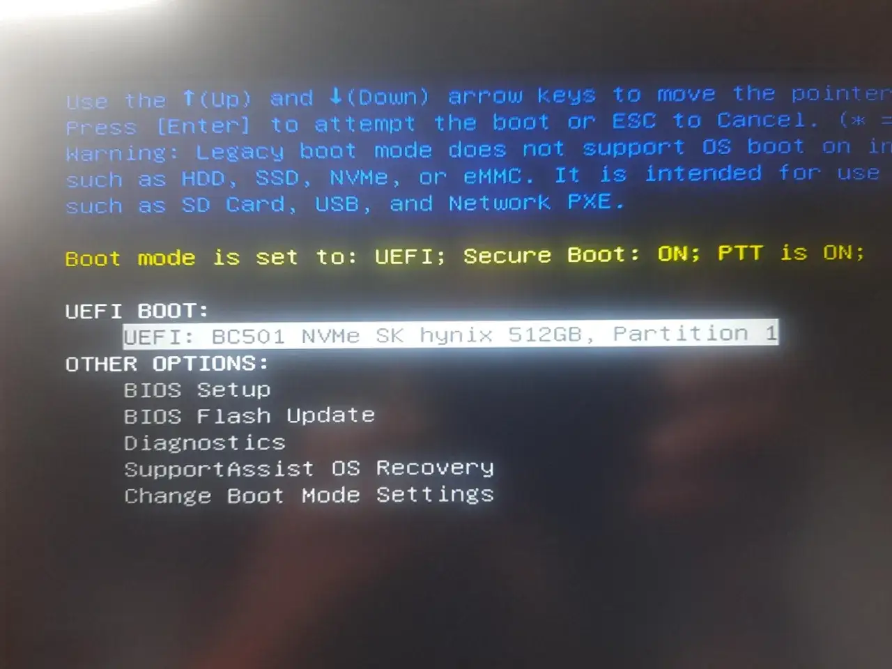 bios uefi boot menu opcje