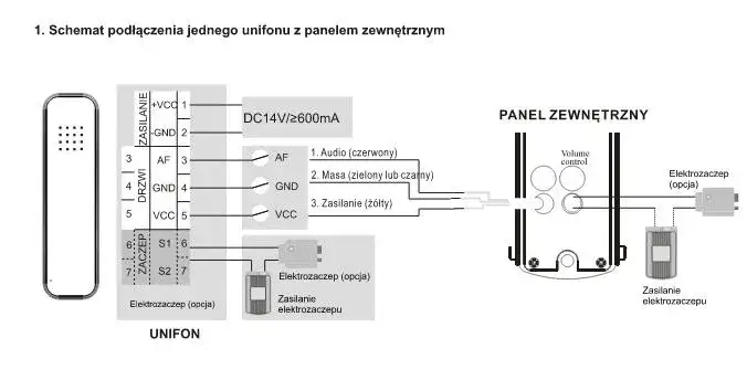 schemat podłączenia domofonu orno or-ad-5002 kaseta zewnętrzna