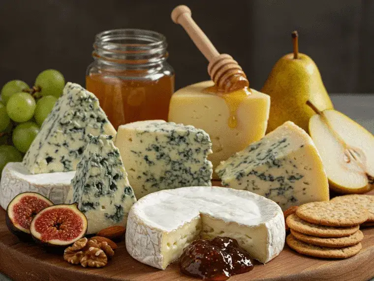 r&oacute;żne rodzaje ser&oacute;w pleśniowych Roquefort Gorgonzola Stilton