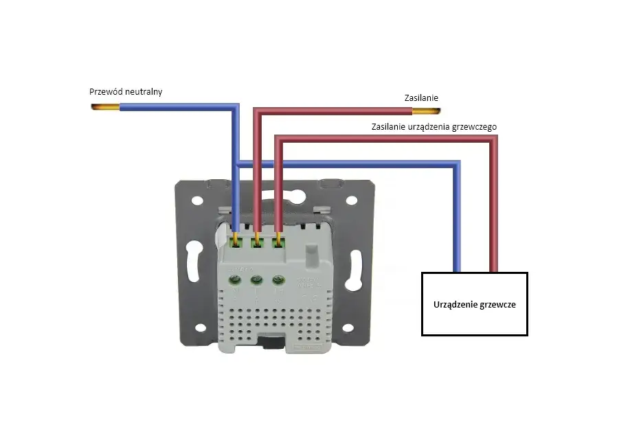 podłączenie termostatu pokojowego schemat zaciski