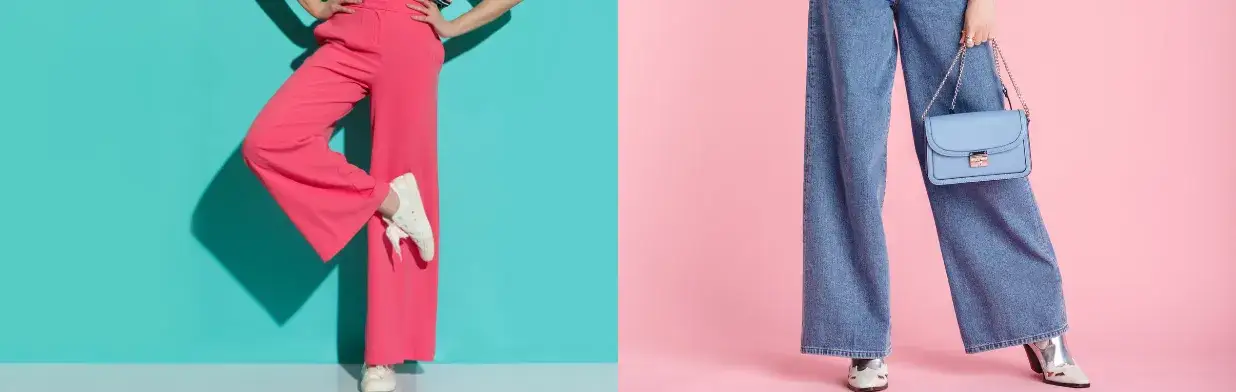 Stylizacje z szerokimi spodniami i r&oacute;żnymi bluzkami