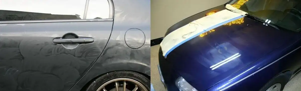 auto wosk przed i po, woskowanie samochodu