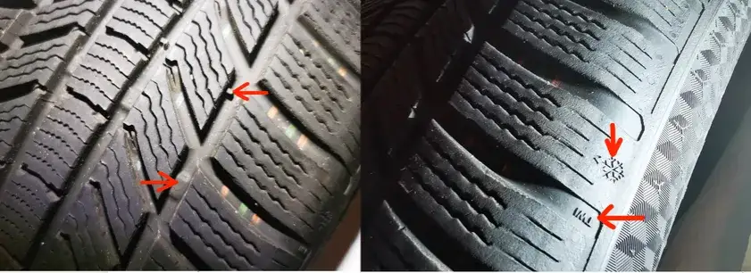 Zużycie opony zimowej 4mm bieżnik