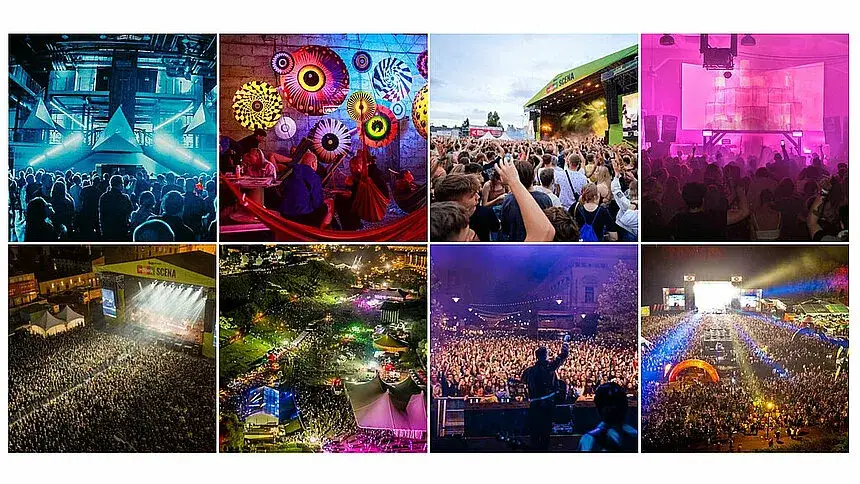 kolaż największe festiwale muzyki elektronicznej na świecie