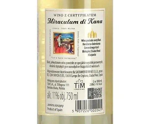 wino mszalne certyfikat kurii