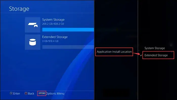 PS4 ustawienia zarządzanie pamięcią masową